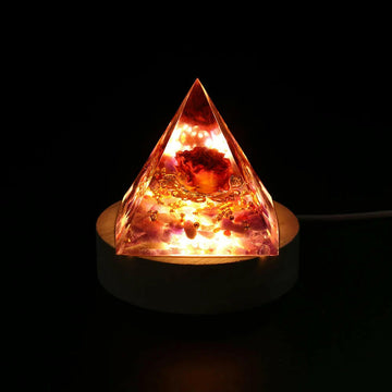 Natural Tiger Eye Orgonite Pyramid Crystals Energy Reiki Lucky Wealth Stone Crafts